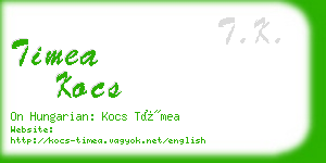 timea kocs business card